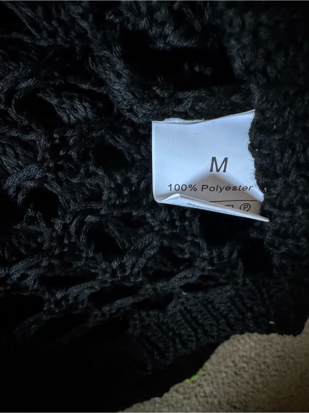 NWOT Women’s Black Open-Knit Off-Shoulder Sweater, Multiple Sizes - Picture 7 of 12